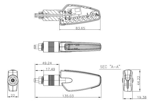 QT-BW09-AMB MotoEquip Pair of Amber LED Indicators