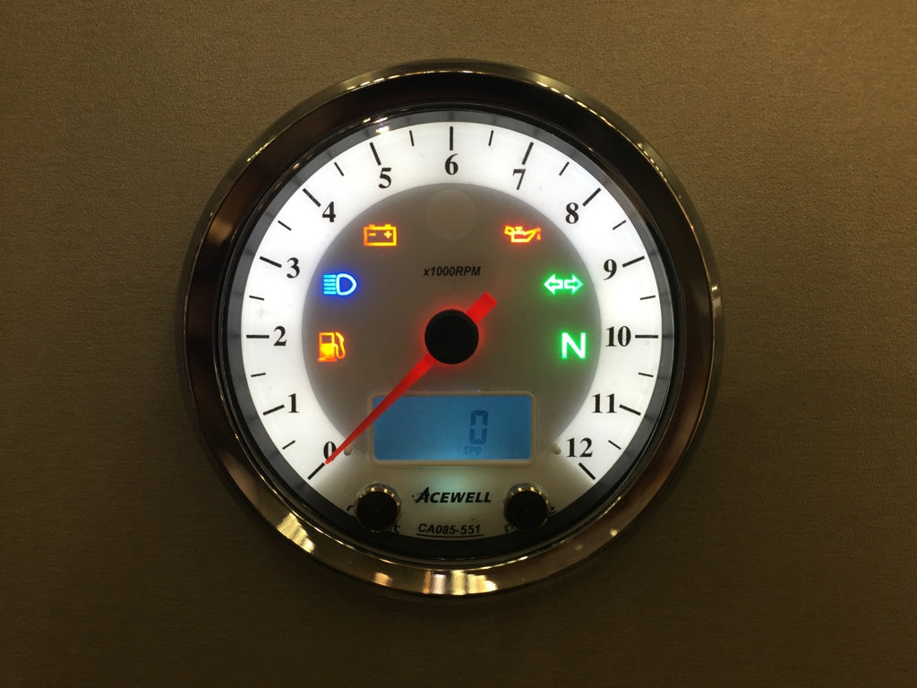 CA85 Classic Face Acewell 85mm diameter Classic Style analogue gauge with digital panel