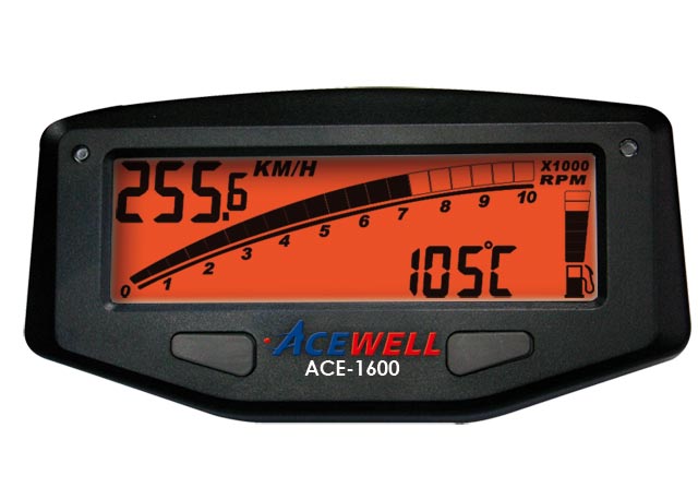 ACE-1600 Acewell Digital display - Speed, RPM, temp, fuel, remote control, lap timer