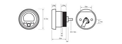 MD52-253 Acewell 52mm Round Speedometer with Tachometer