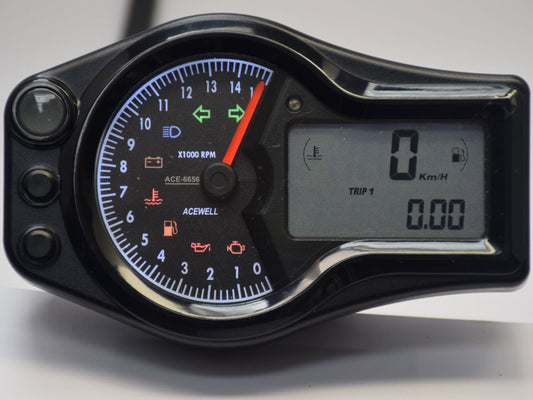 ACE-6656 Acewell High Performance Speedometer analogue RPM to 15000