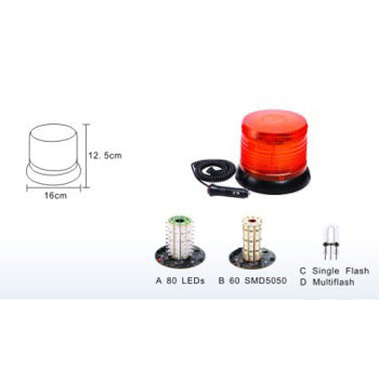 BEAC-LED-R60 Quadtech Round Amber LED warning Beacon