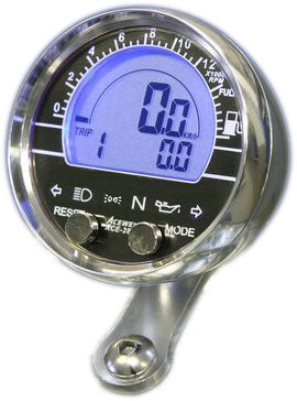 ACE-2856 Chromed CNC_Pod Acewell Round Speedometer with Tachometer
