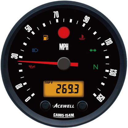 CA85 British Face Acewell 85mm diameter British Style analogue gauge  with digital panel