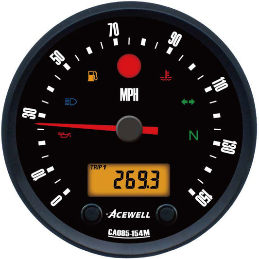 CA85 British Face Acewell 85mm diameter British Style analogue gauge  with digital panel
