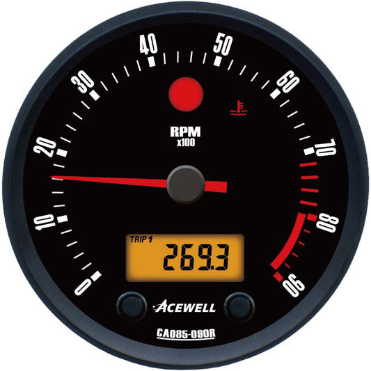 CA85 British Face Acewell 85mm diameter British Style analogue gauge  with digital panel
