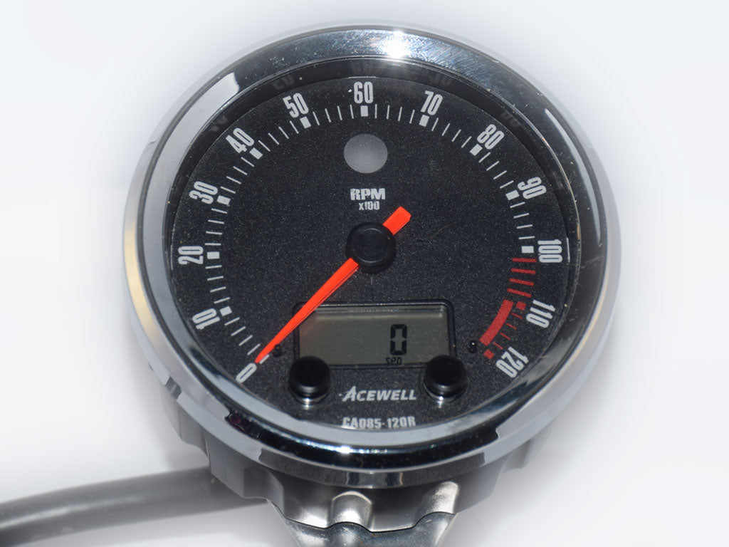 CA85 British Face Acewell 85mm diameter British Style analogue gauge  with digital panel
