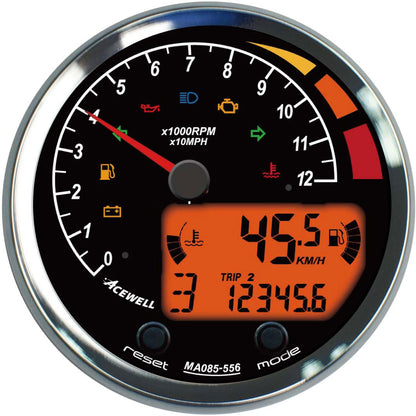 MA85 Acewell 85mm diameter analogue and digital gauge
