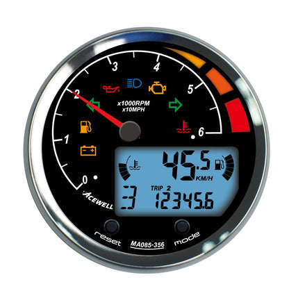 MA85 Acewell 85mm diameter analogue and digital gauge