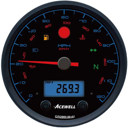 CA85 Modern Face Acewell 85mm diameter Modern Style analogue gauge  with digital panel