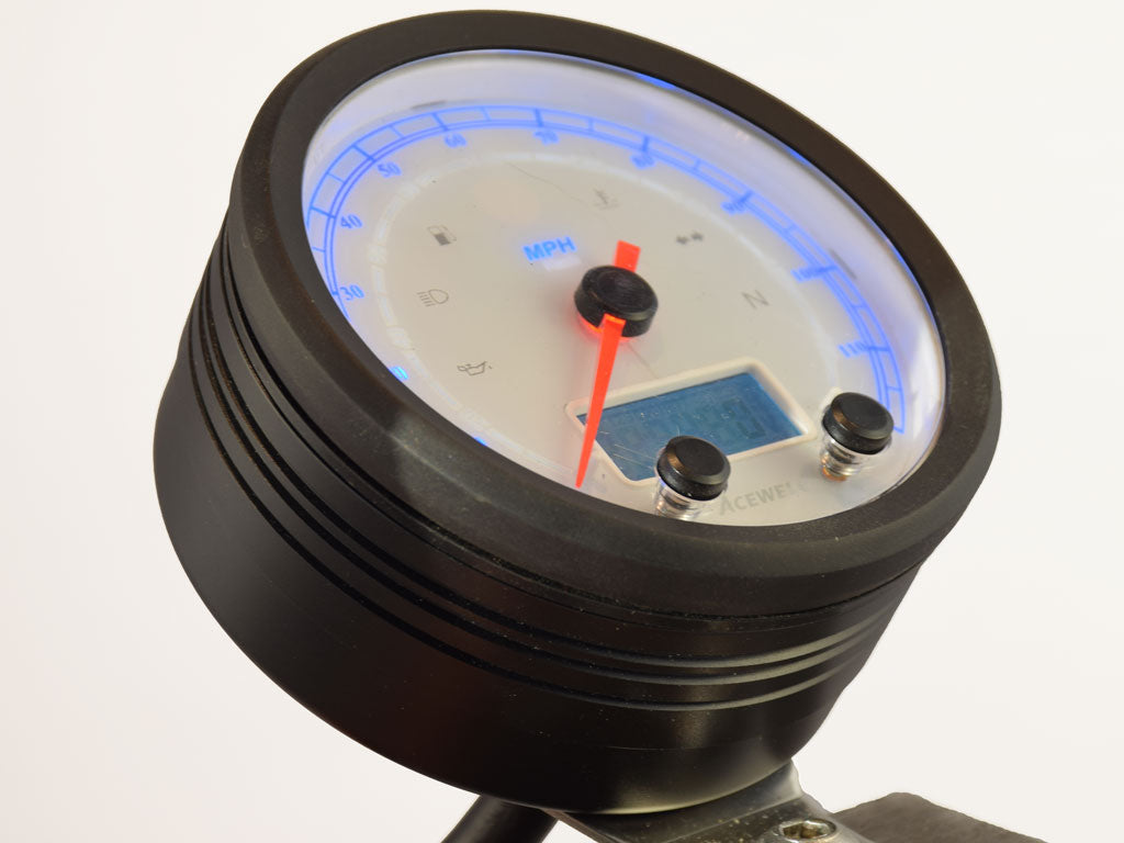 CA85 White Face Acewell 85mm diameteranalogue gauge with white face and digital panel