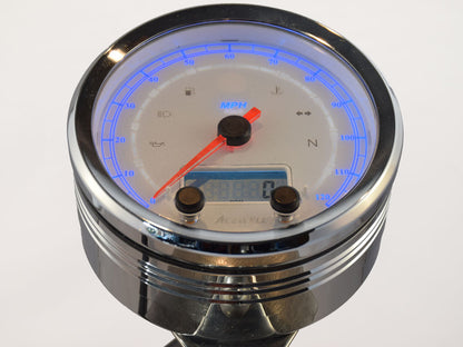 CA85 White Face Acewell 85mm diameteranalogue gauge with white face and digital panel