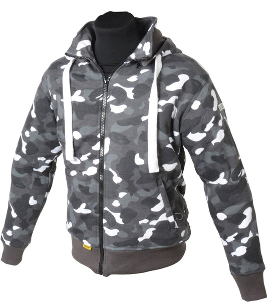Booster Core Grey camo Kevlar Hoodie MotoEquip Booster Core Grey-White Camo Kevlar Hoodie 824