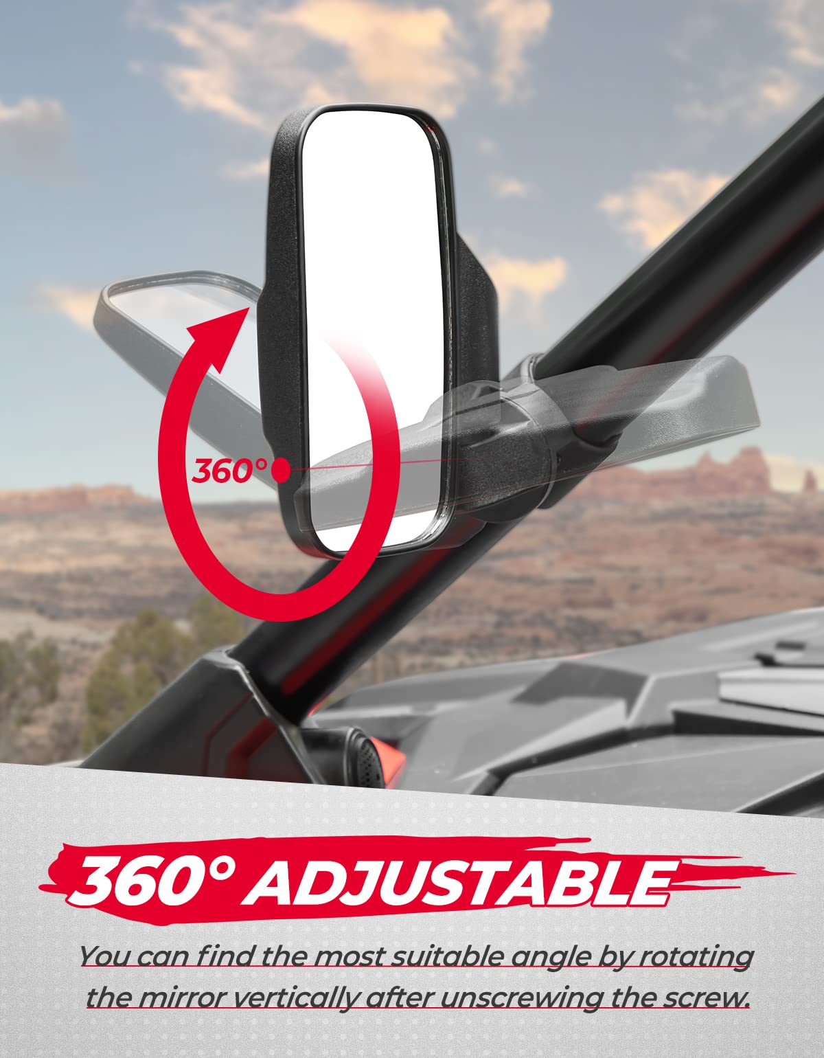 18030 Quadtech UTV SXS Side View Mirrors