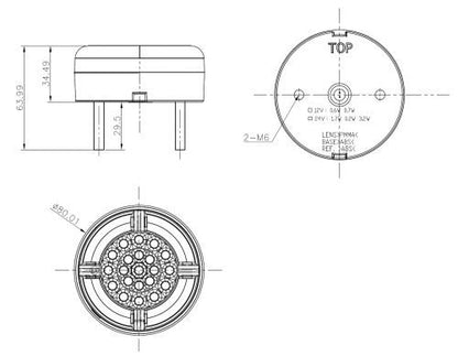 QT-BT09 MotoEquip Round 80mm LED Multifunction rear light