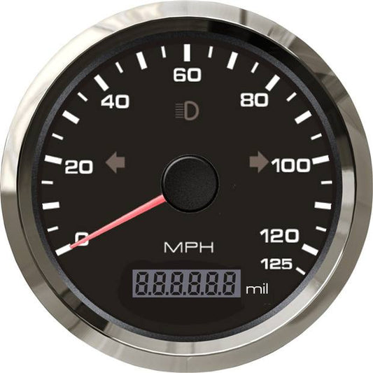 GP85-120A MotoEquip 85mm diameter GPS speedo with 120MPH analogue face
