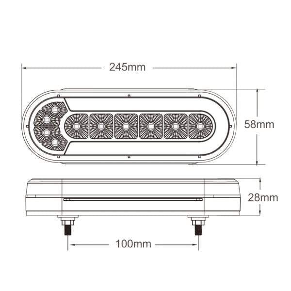 BS-T012 Quadtech Multi-function Rear Lamp trailer truck tail light indicator Tail Lamp Brake Reverse Direction Indicator