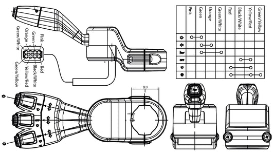 JK147-001 Quadtech UTV Steering column control switch