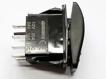 AES-083-LR Quadtech Rocker indicator on-off-on switch (8 pin)