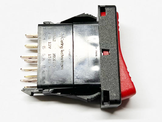 J5A2S0T1 Quadtech Carling Contura X Red Hazard Switch with Quadtech Logo